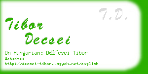 tibor decsei business card